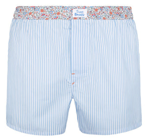 Cloud Dancer - blue stripes, floral pattern Boxer Short - True Boxers